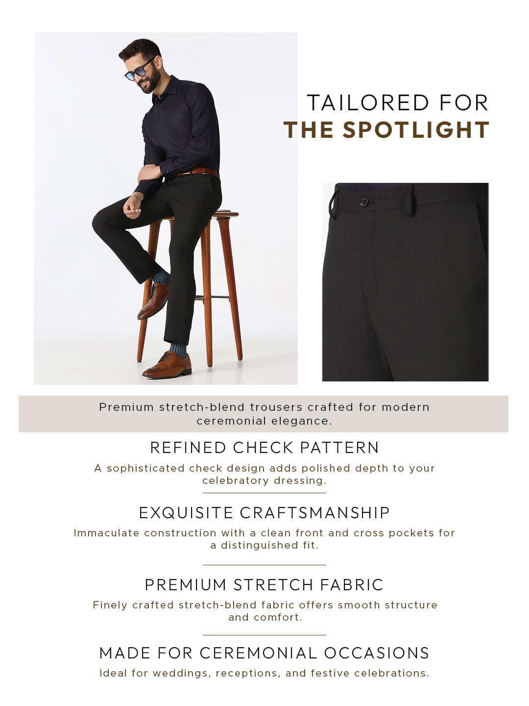 Black Check Trouser - Baylor