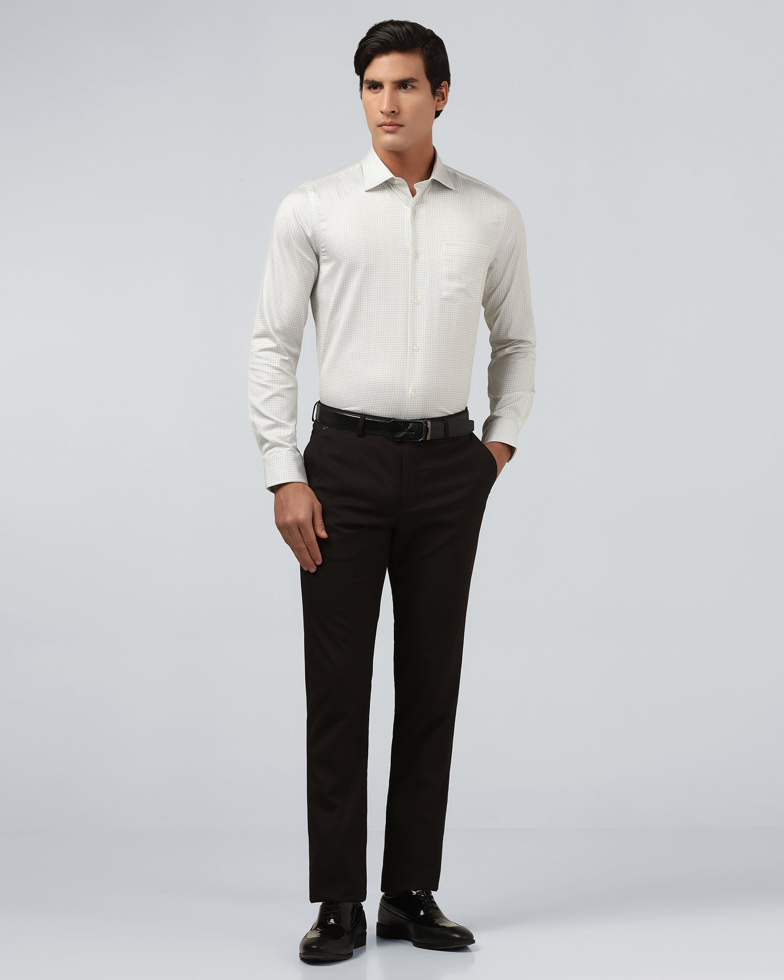 Dark Brown Solid Trouser - Marco