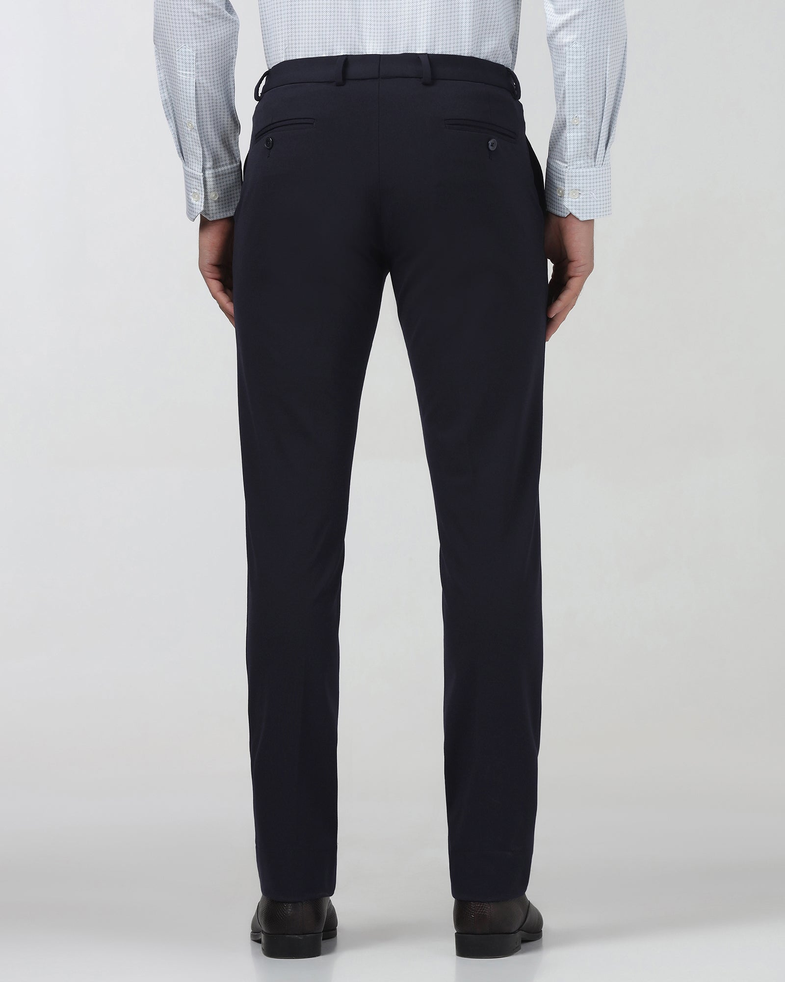 Dark Blue Solid Trouser - Oak