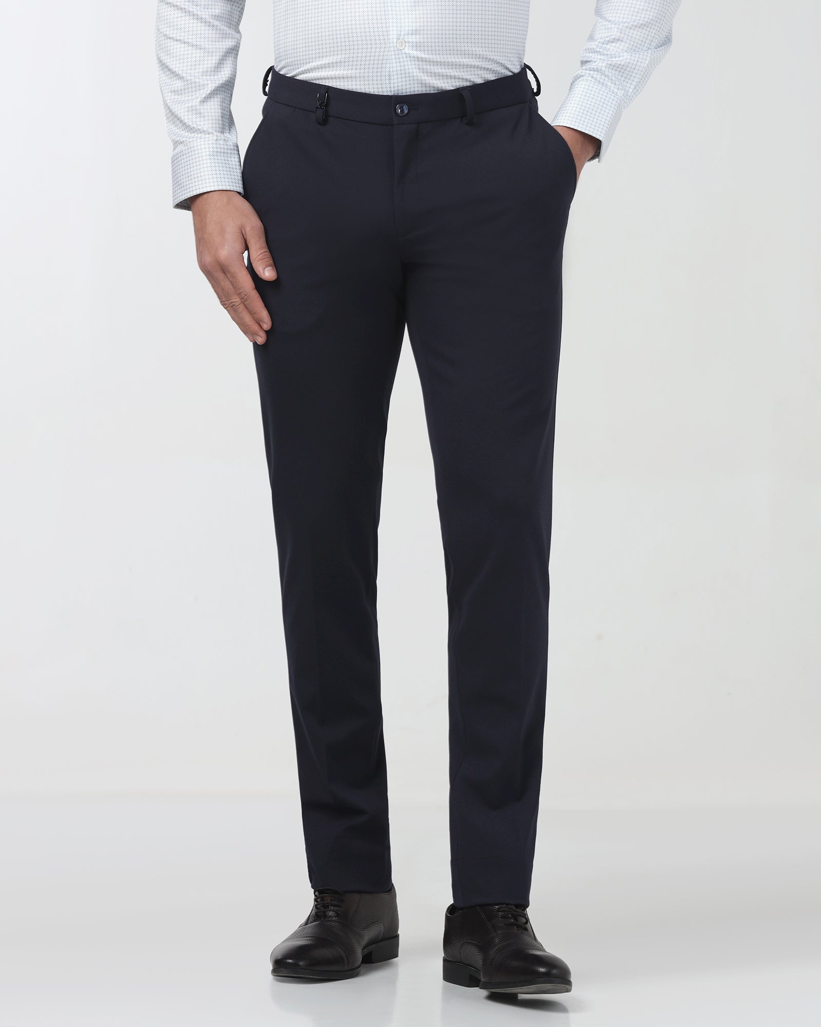 Dark Blue Solid Trouser - Oak