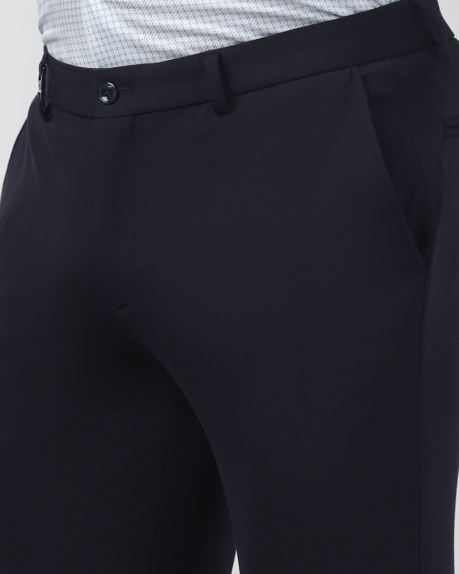 Dark Blue Solid Trouser - Oak