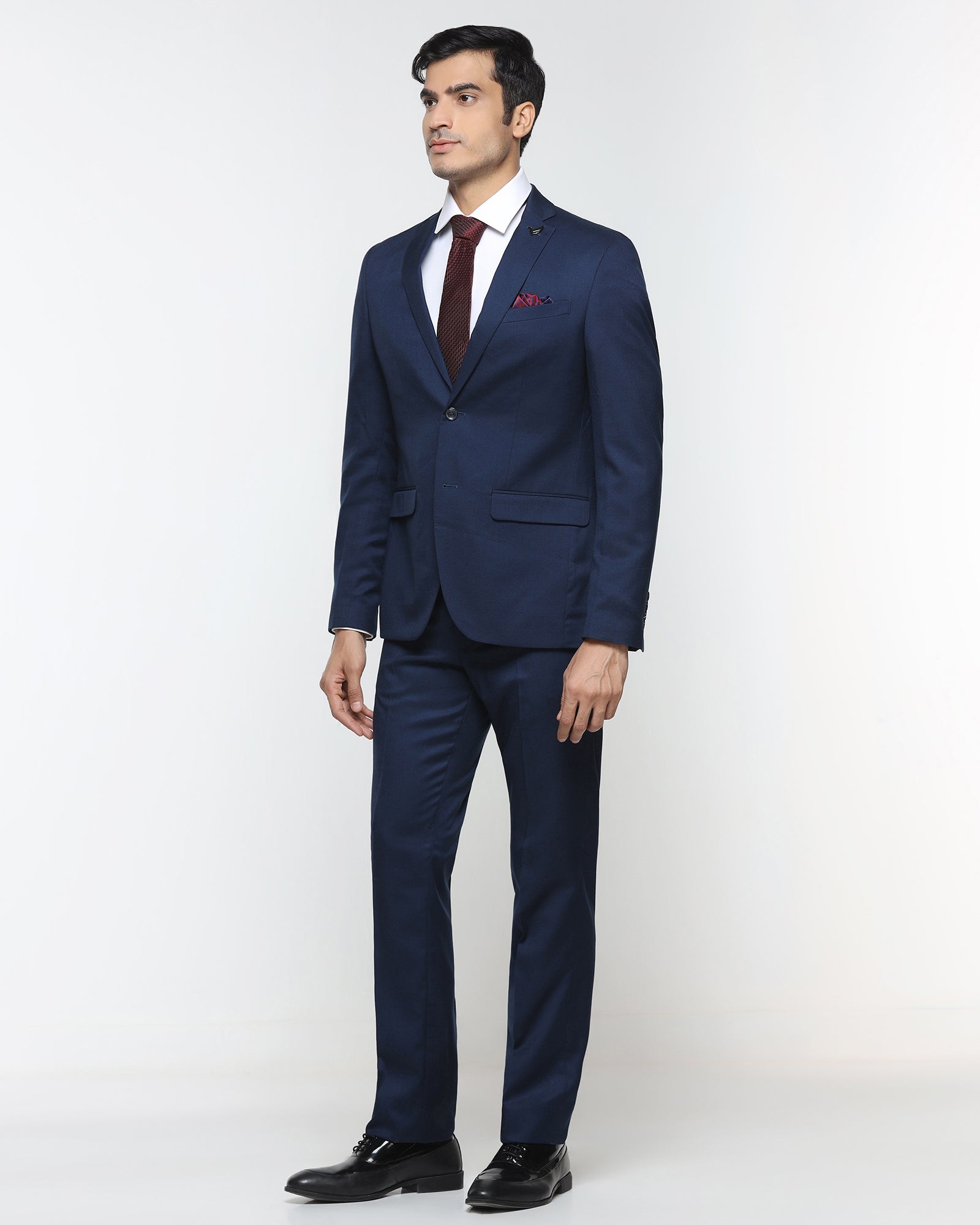 Dark Blue Two Piece Solid Suit - Cabshot