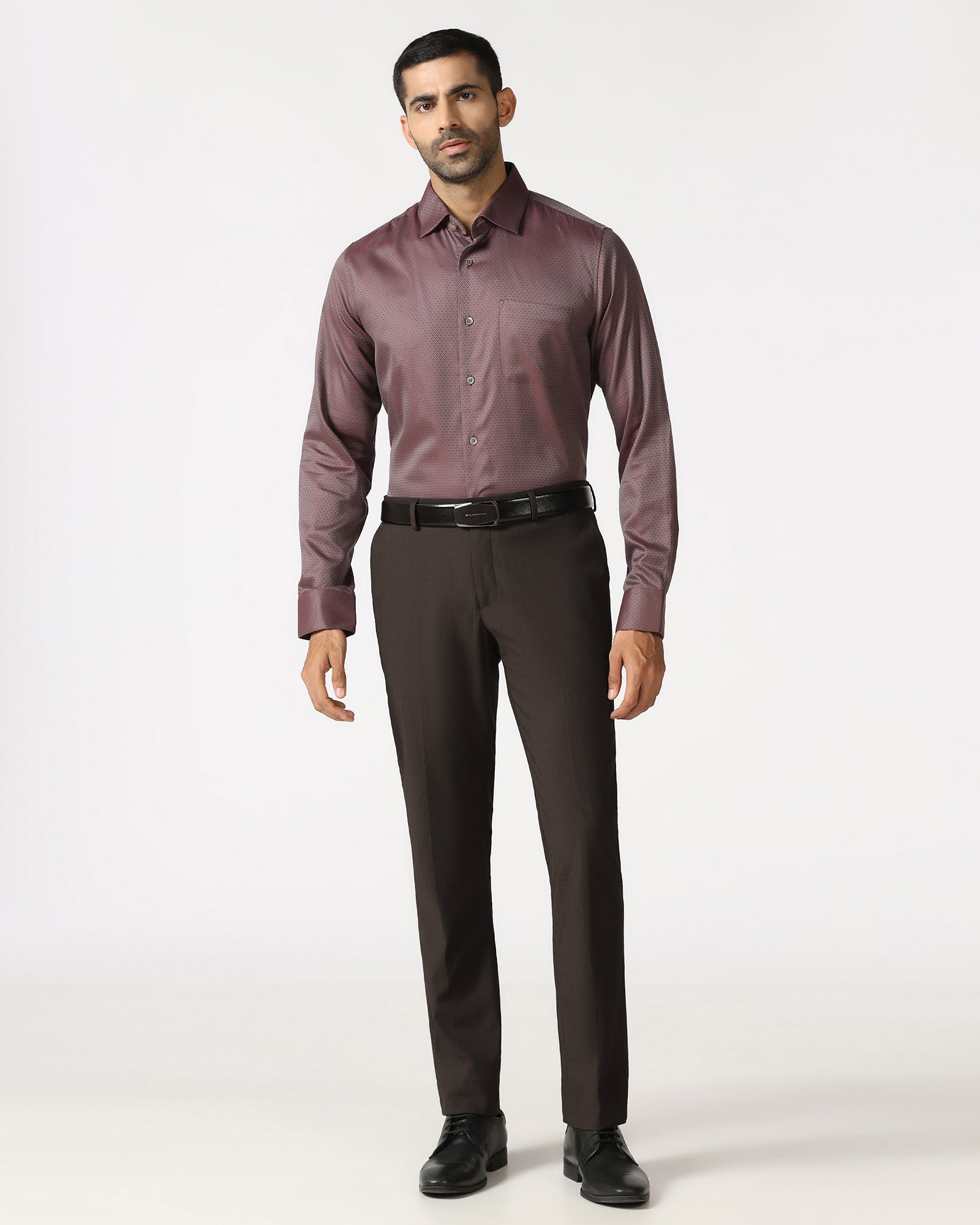 Dark Brown Check Trouser - Baylor