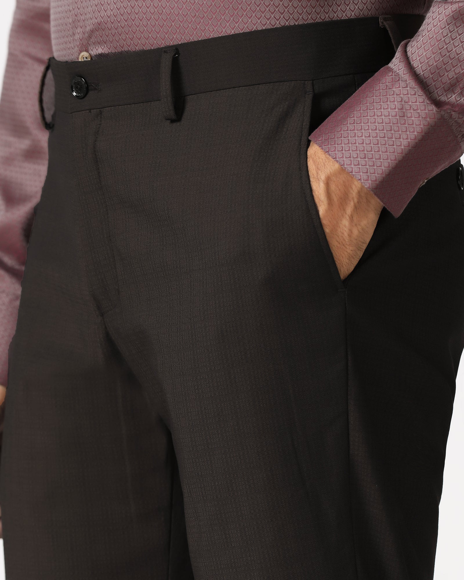 Dark Brown Check Trouser - Baylor