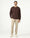 Dark Brown Crew Neck Textured Sweatshirt - Pan