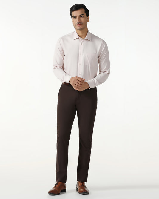 Dark Brown Solid Trouser - Oak