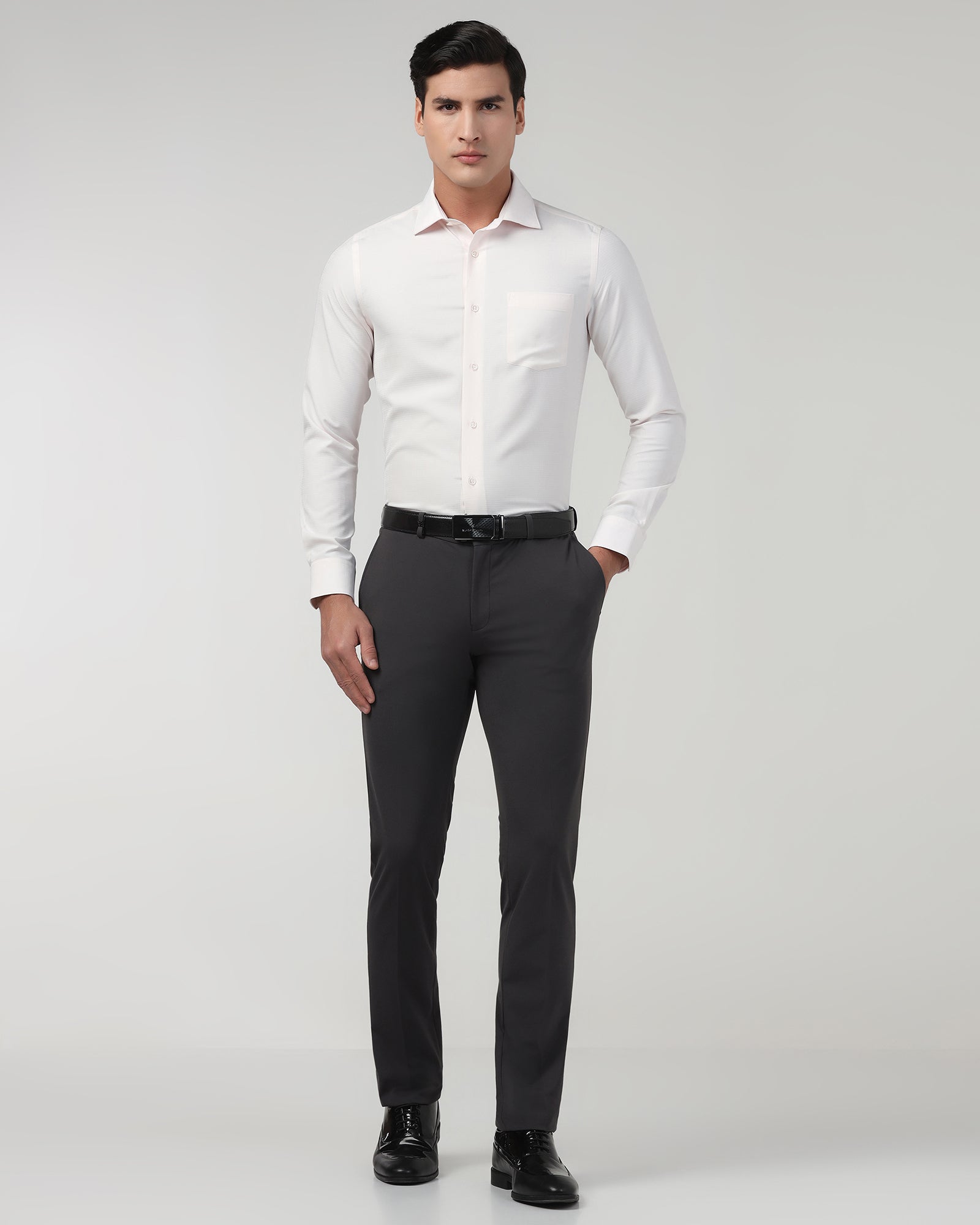 Dark Brown Solid Trouser - Oak
