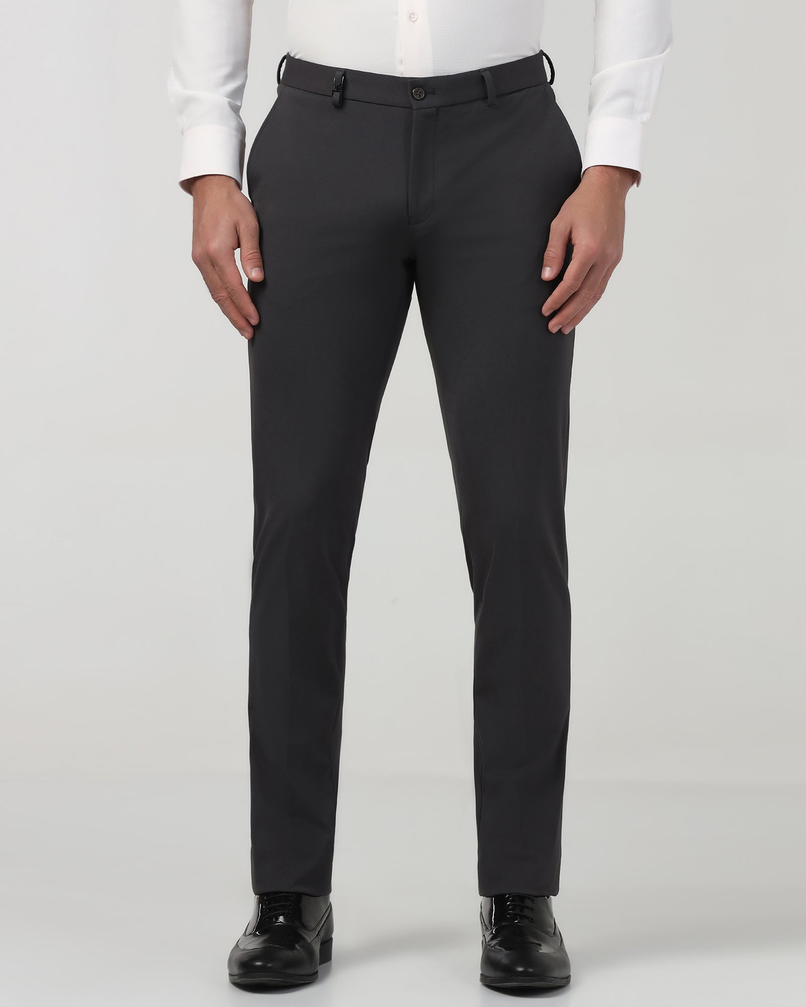 Dark Brown Solid Trouser - Oak