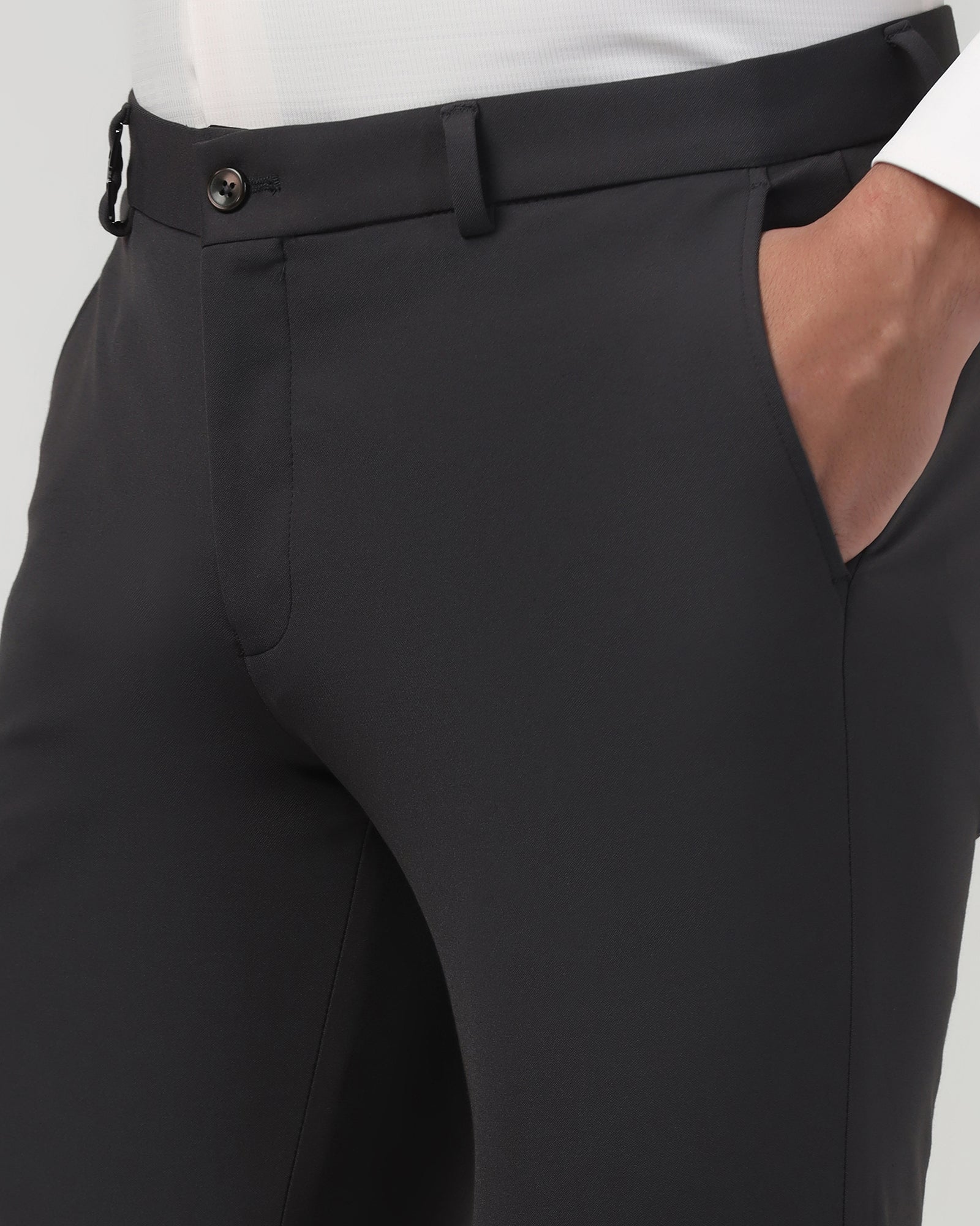 Dark Brown Solid Trouser - Oak