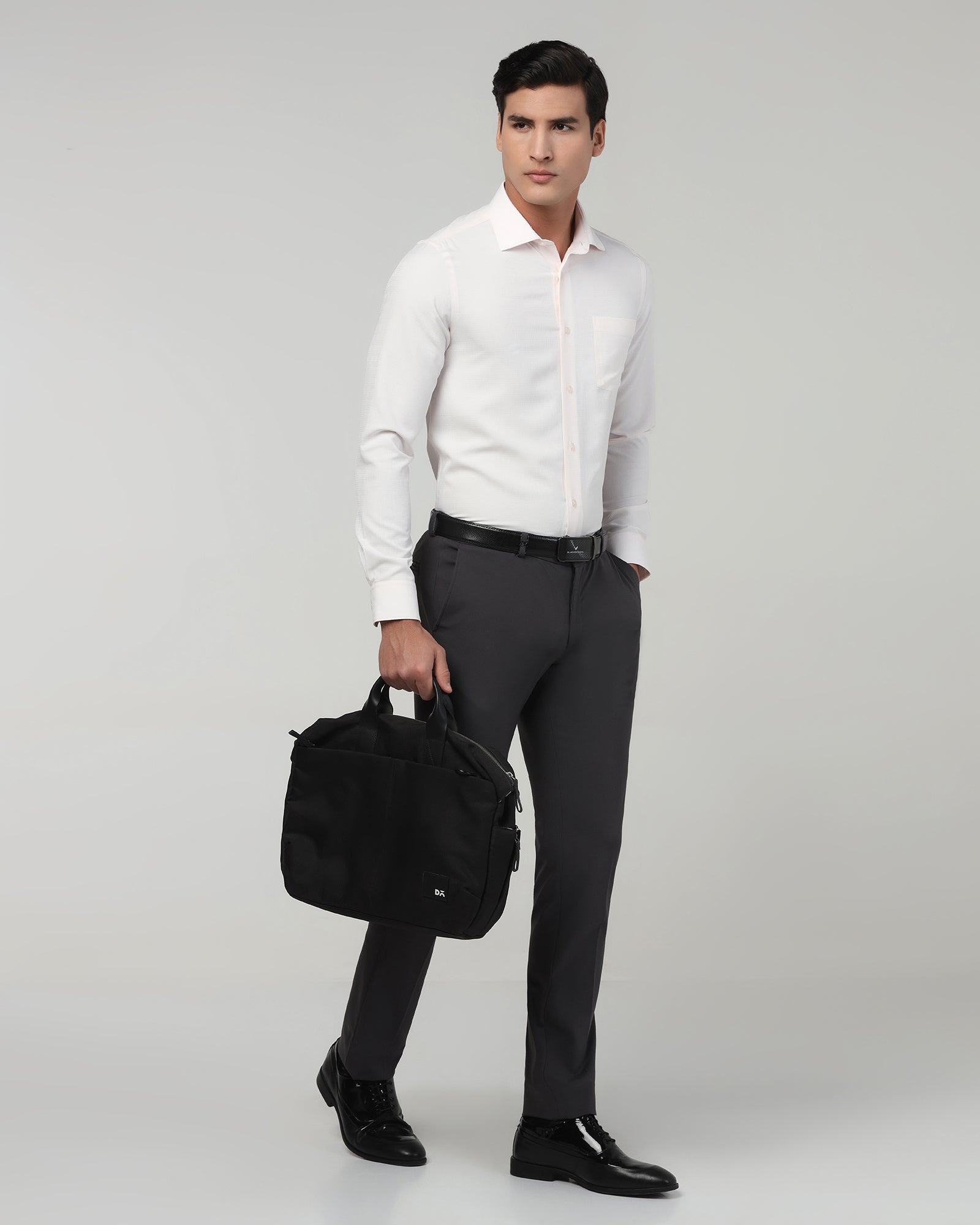 Dark Brown Solid Trouser - Oak