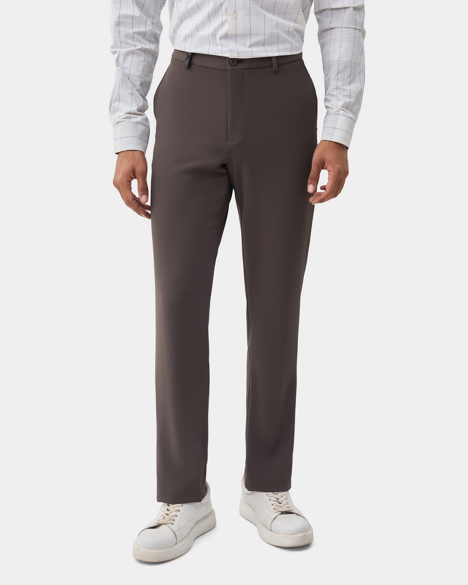 Dark Brown TechPro Stripe Trouser - Martini
