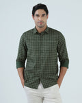 Dark Green Printed Shirt - Fettiq