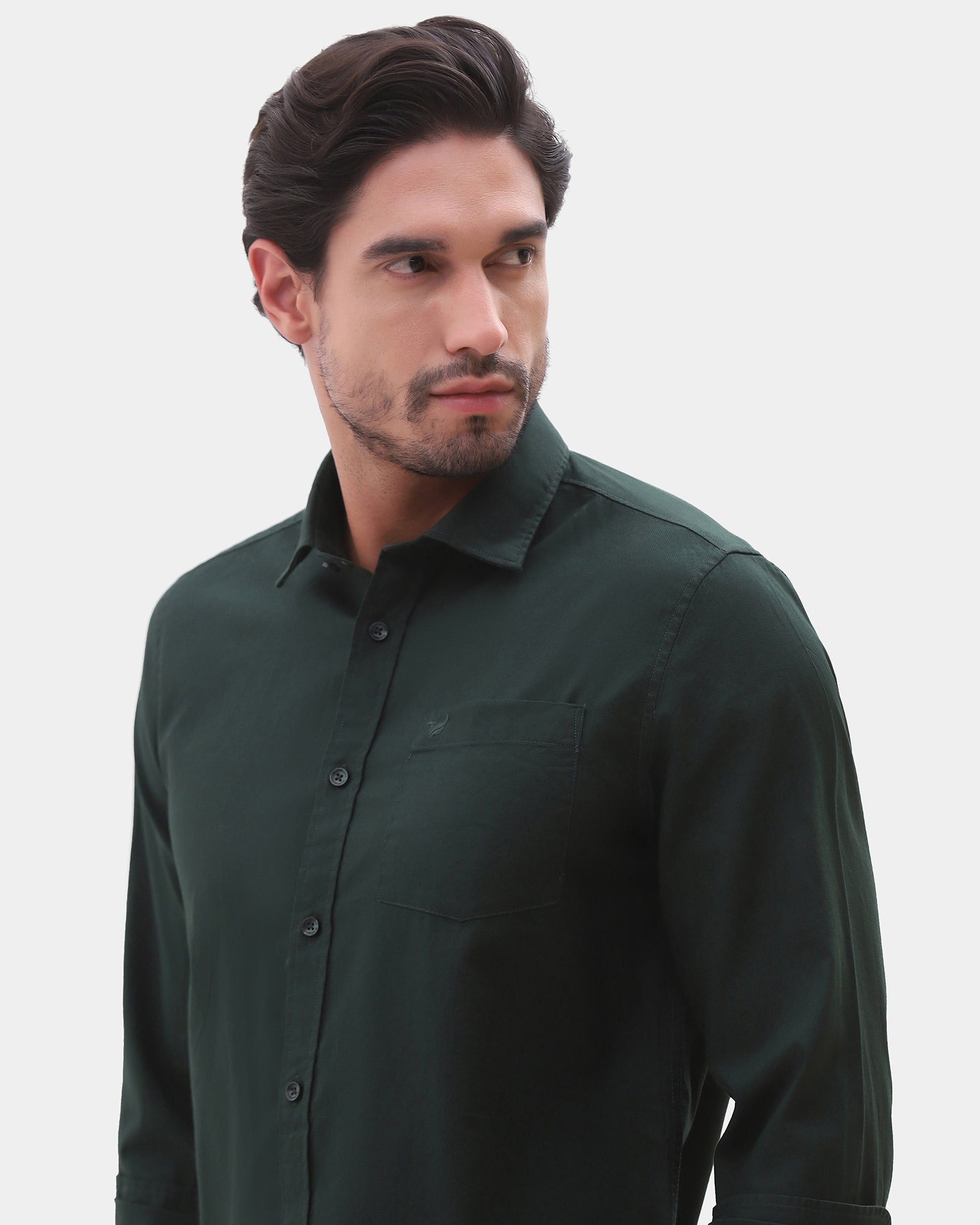 Dark Green Printed Shirt - Gebbew