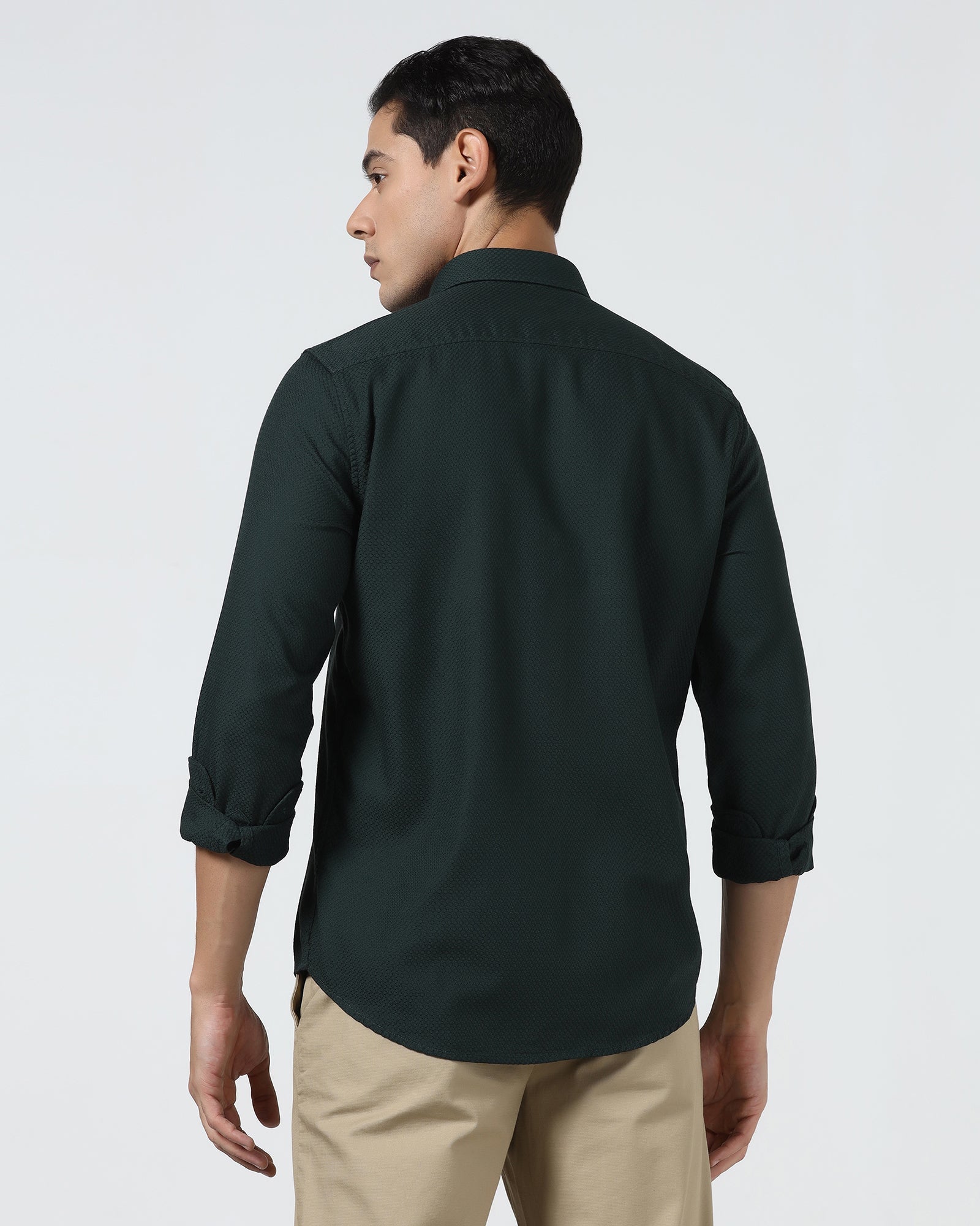 Dark Green Textured Shirt - Fallon