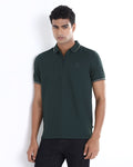 Dark Green Textured Polo - Viggo