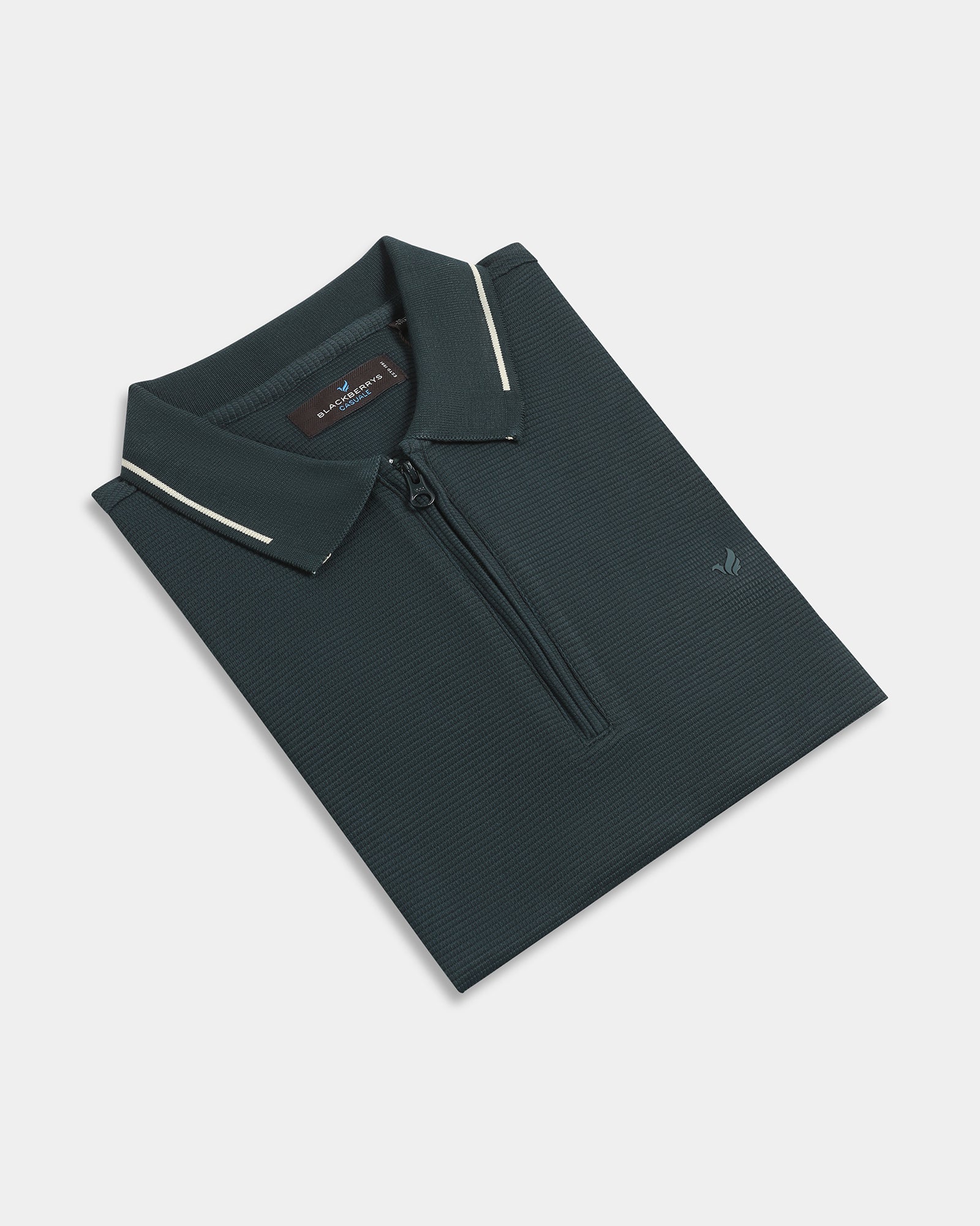 Dark Green Textured Polo - Viggo