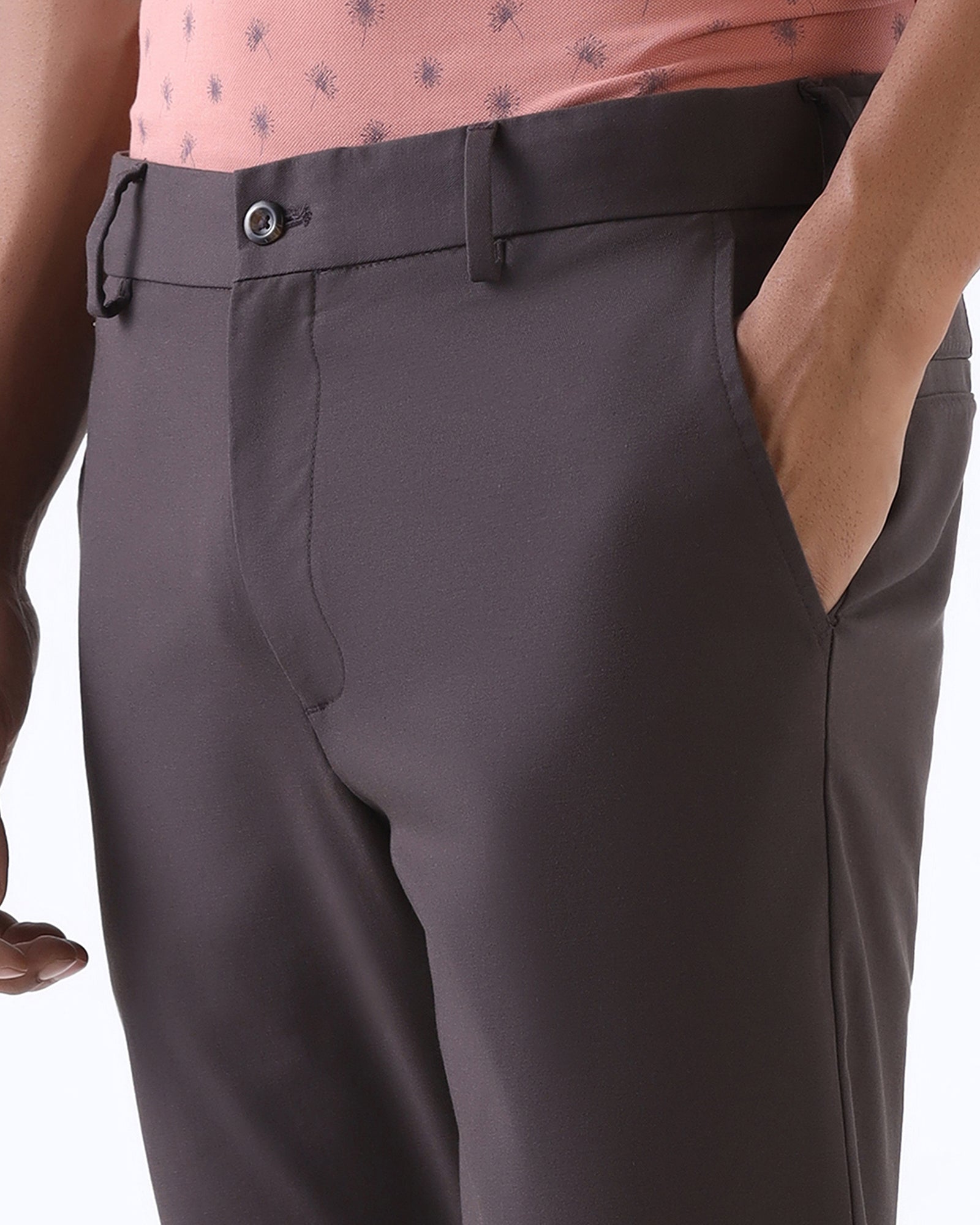 Dark Grey Non Iron Solid Khakis - Maple