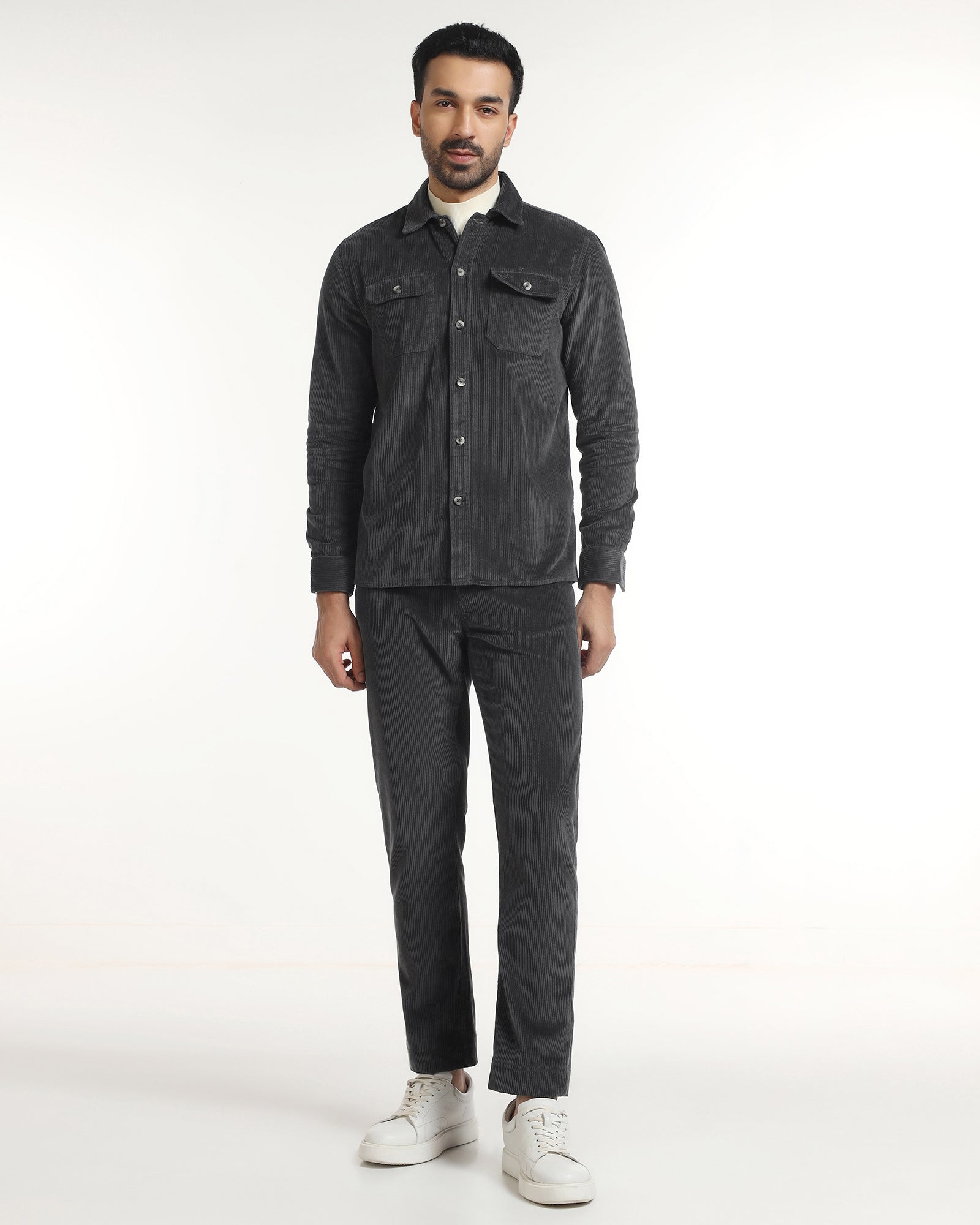 Dark Grey Solid Shirt - Kaka