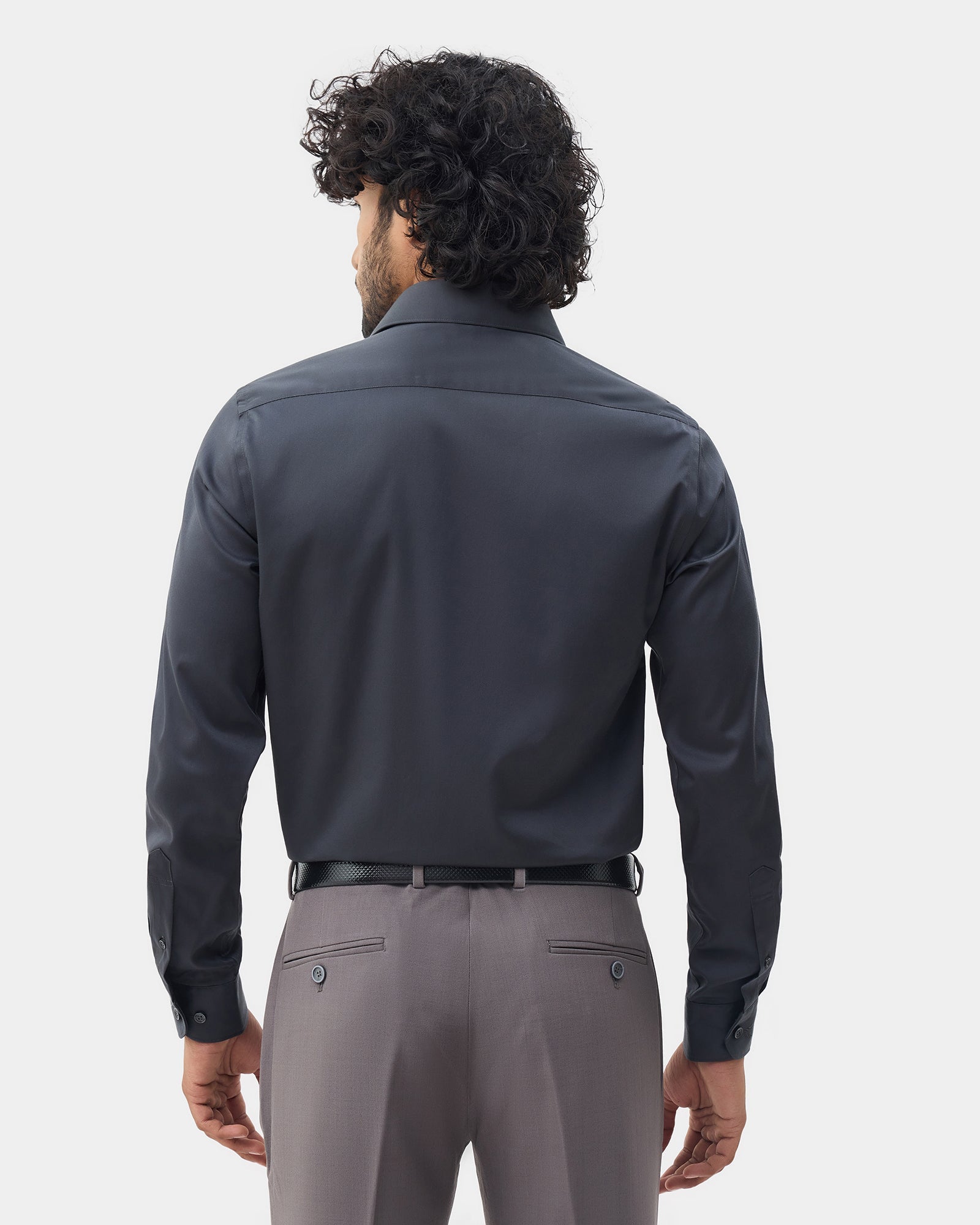Dark Grey Solid Shirt - Sylvia