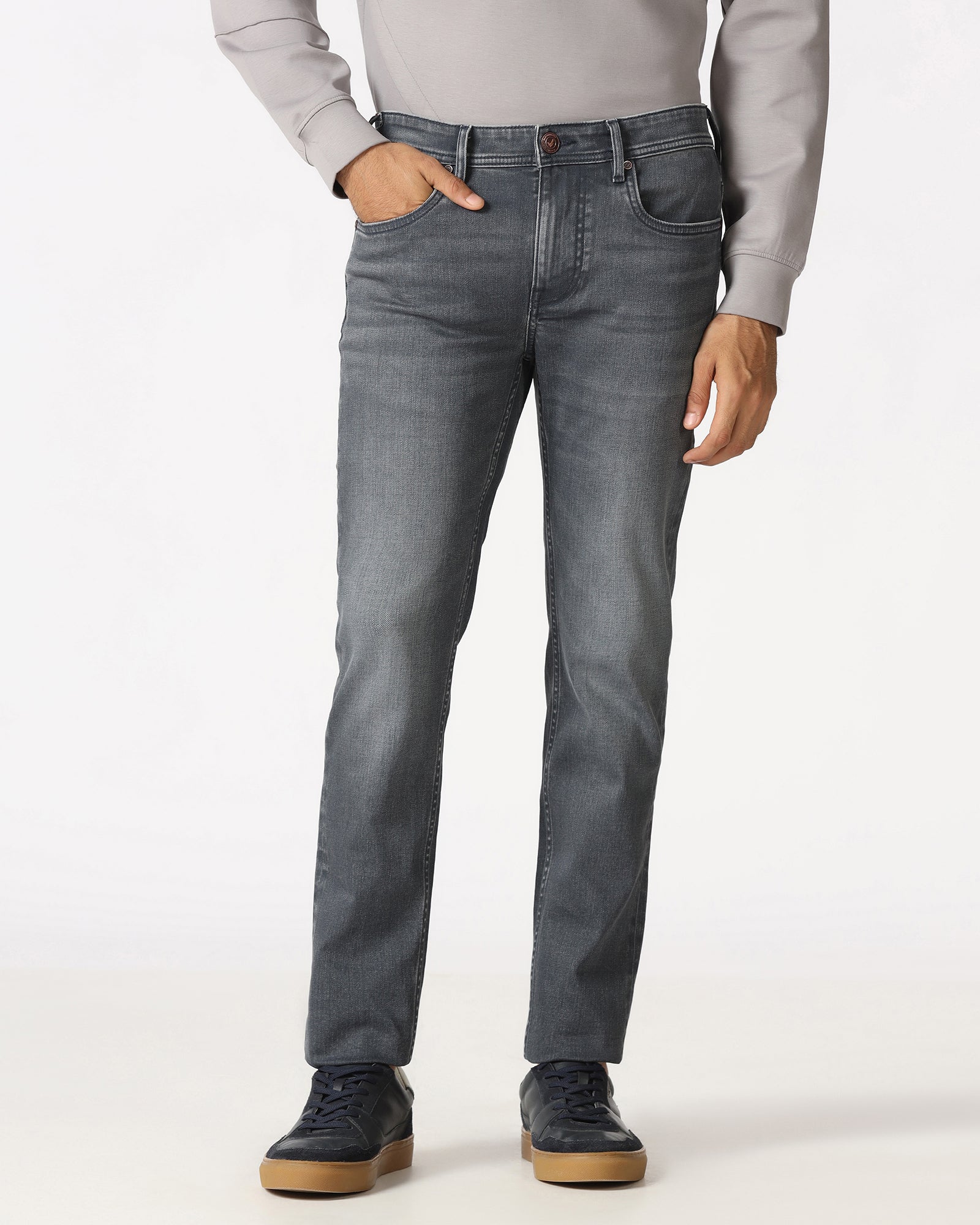Dark Grey Superflex Slim Fit Jeans - Titus