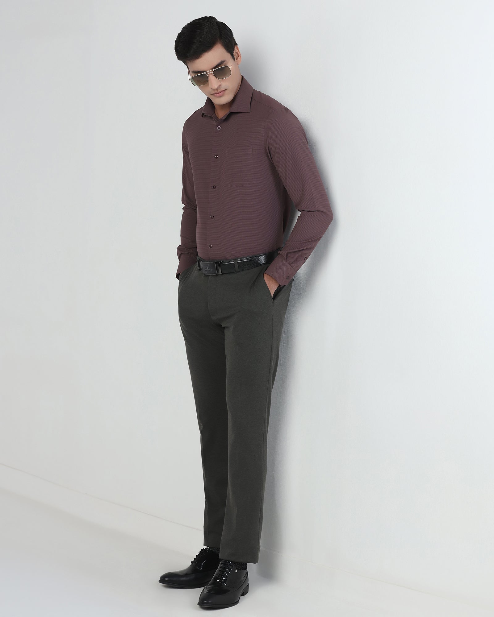 Dark Grey Textured Trouser - Jay