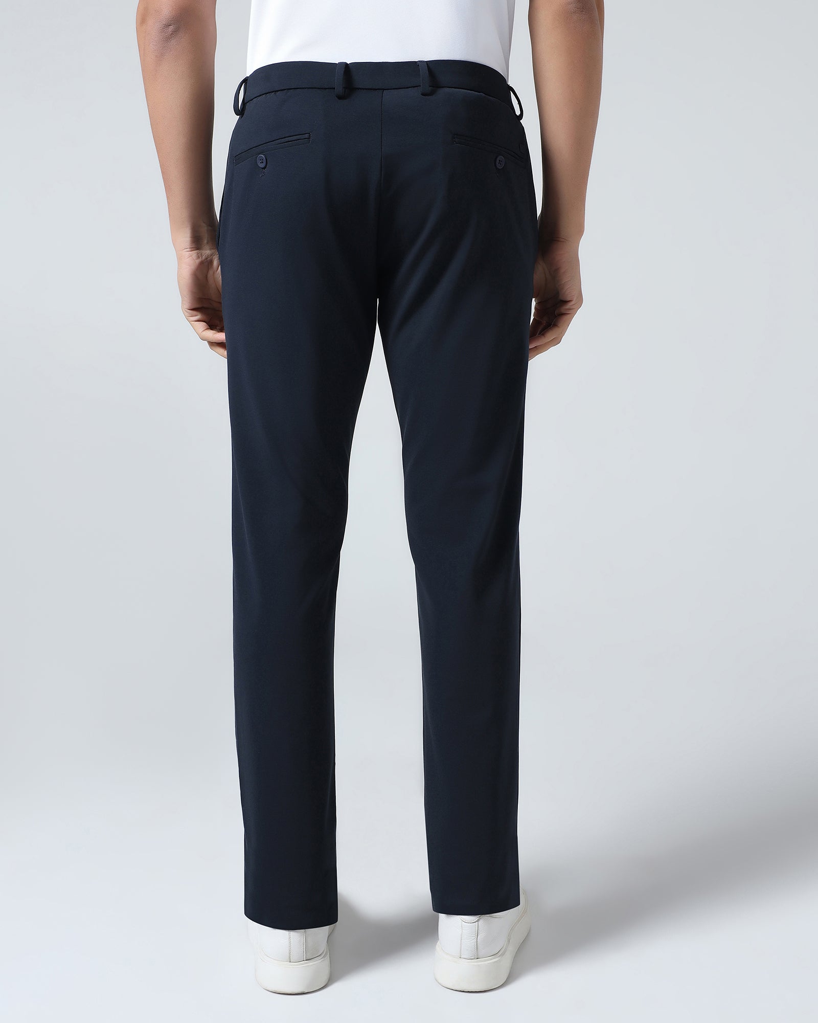 Dark Navy Solid Khakis - Ziea