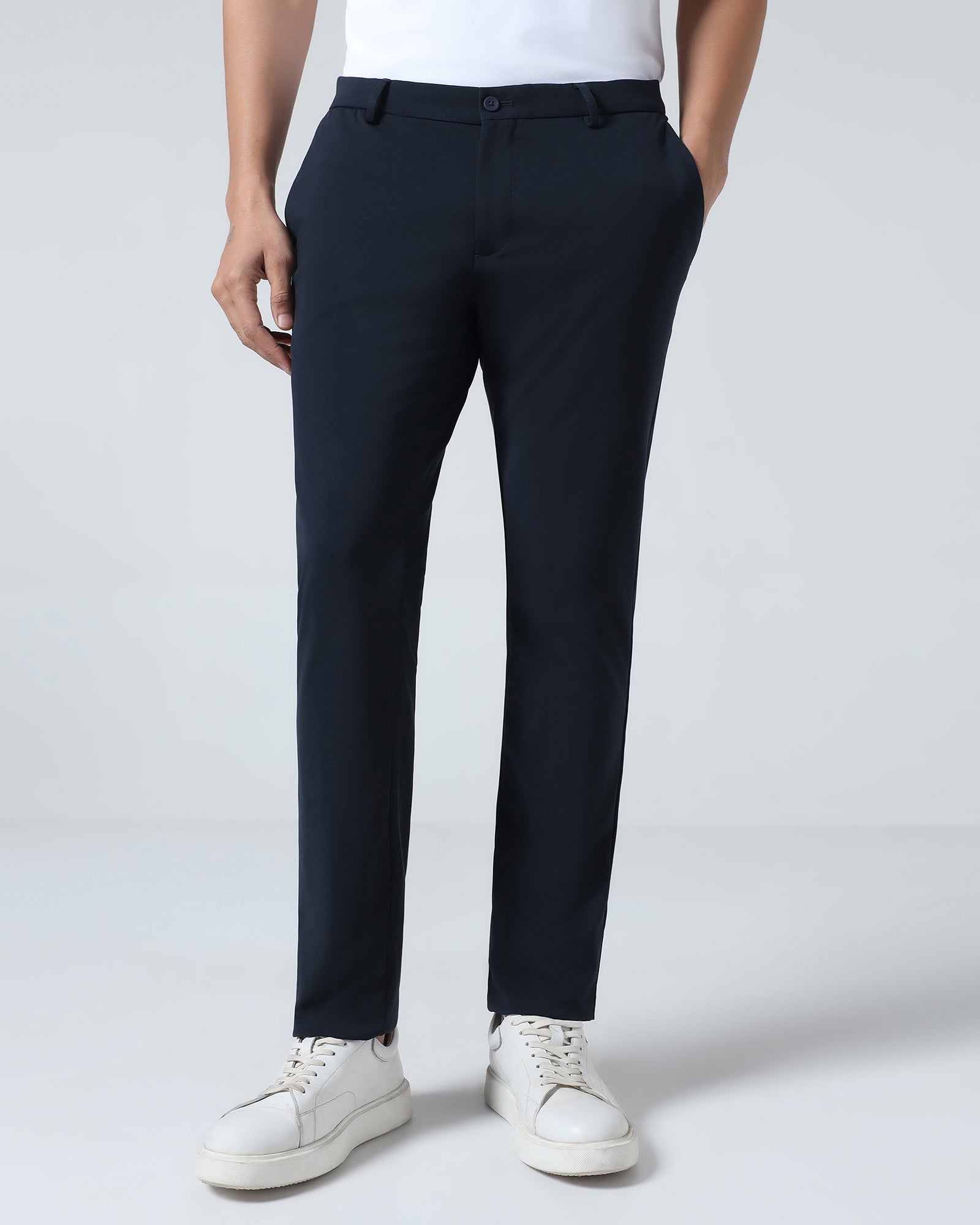 Dark Navy Solid Khakis - Ziea