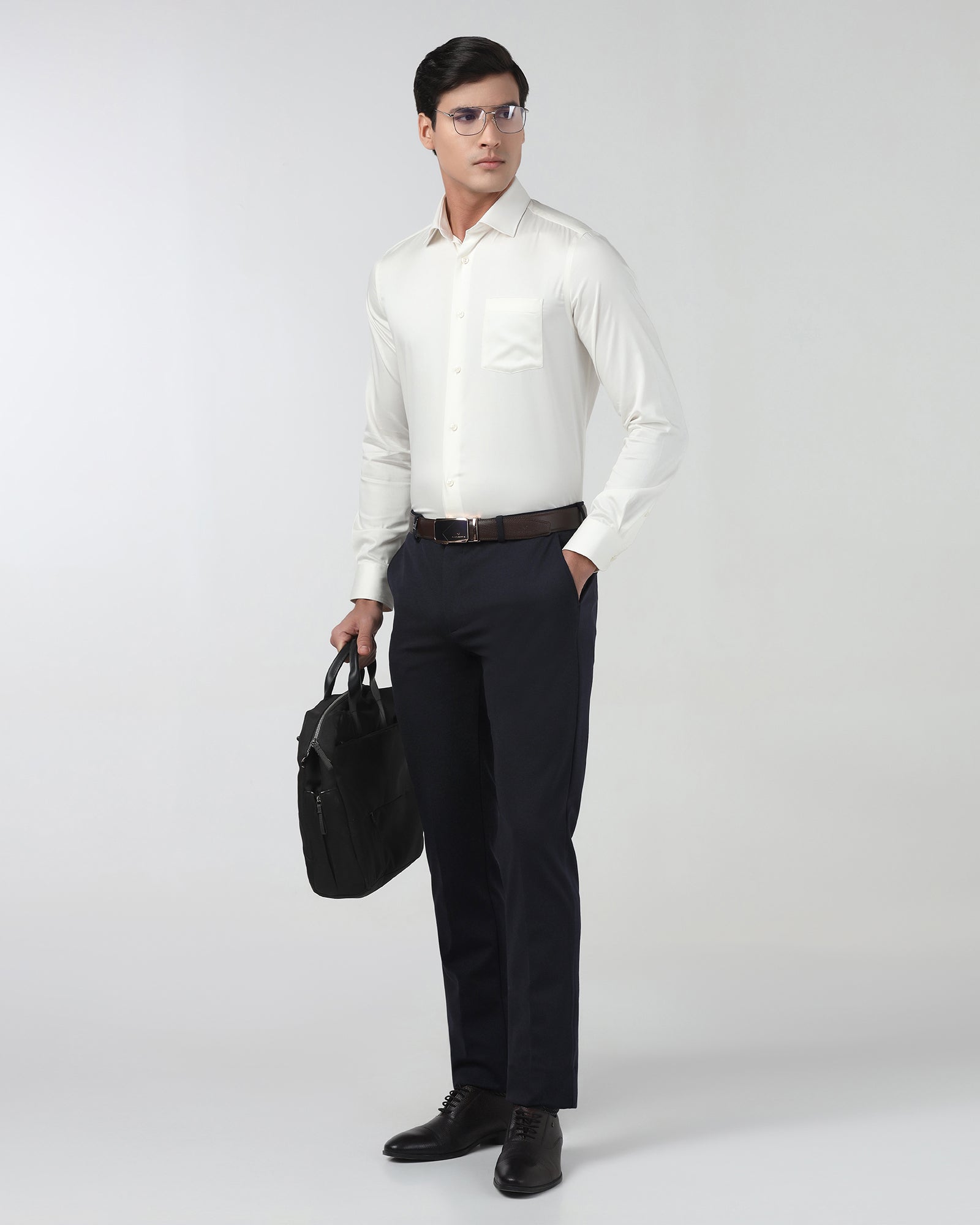 Dark Navy Textured Trouser - Jay