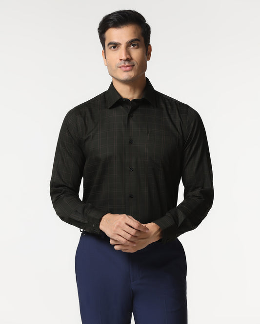 Dark Olive Check Shirt - Axton