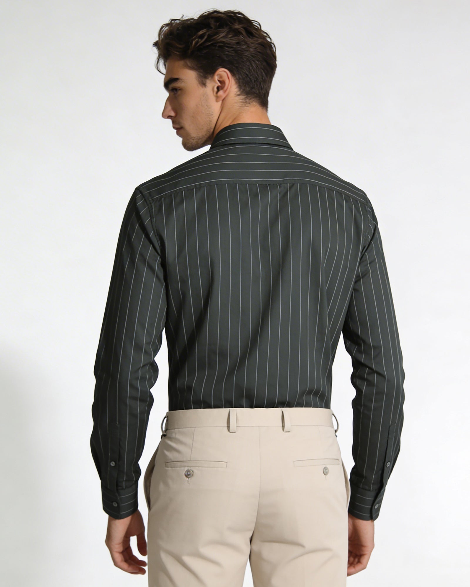 Dark Olive Stripe Shirt
