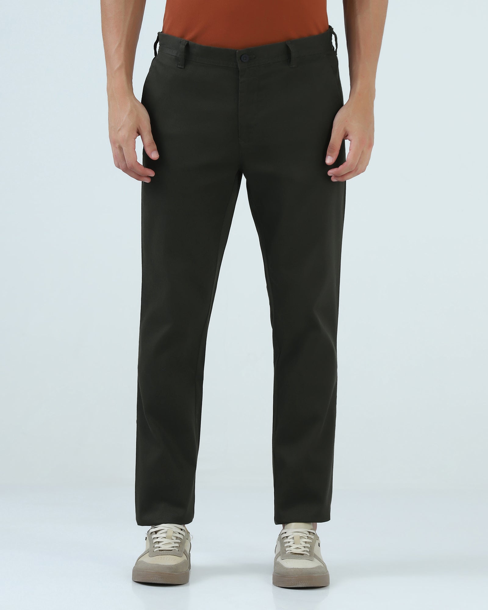 Dark Olive Textured Khakis - Fint