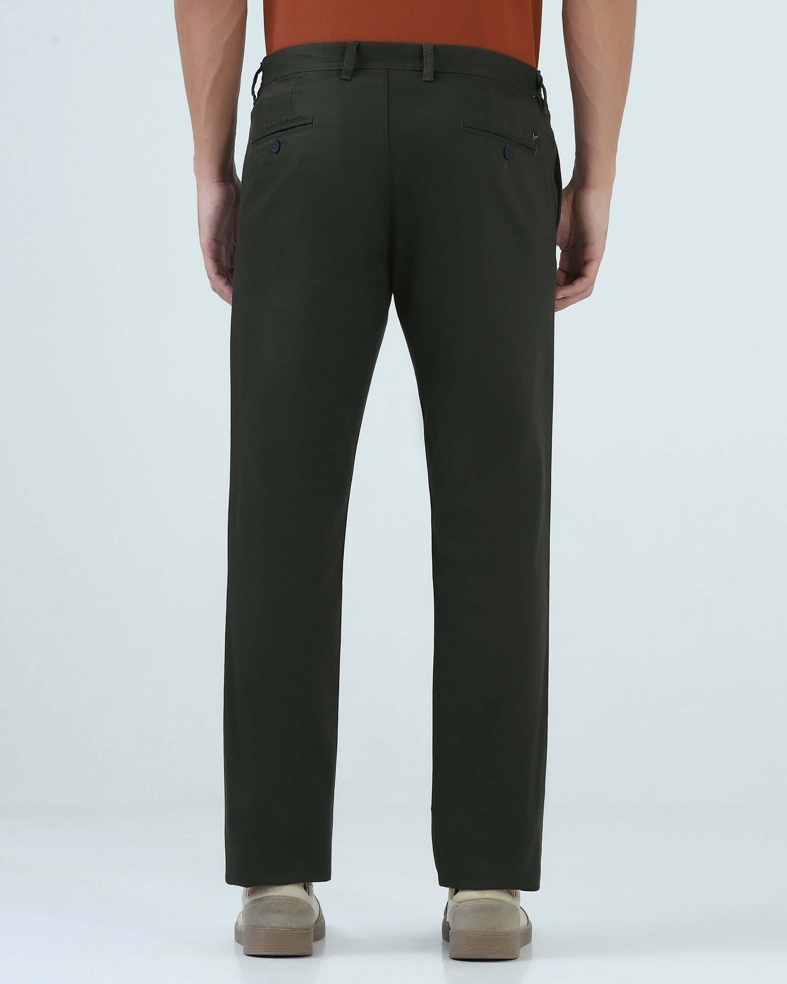 Dark Olive Textured Khakis - Fint