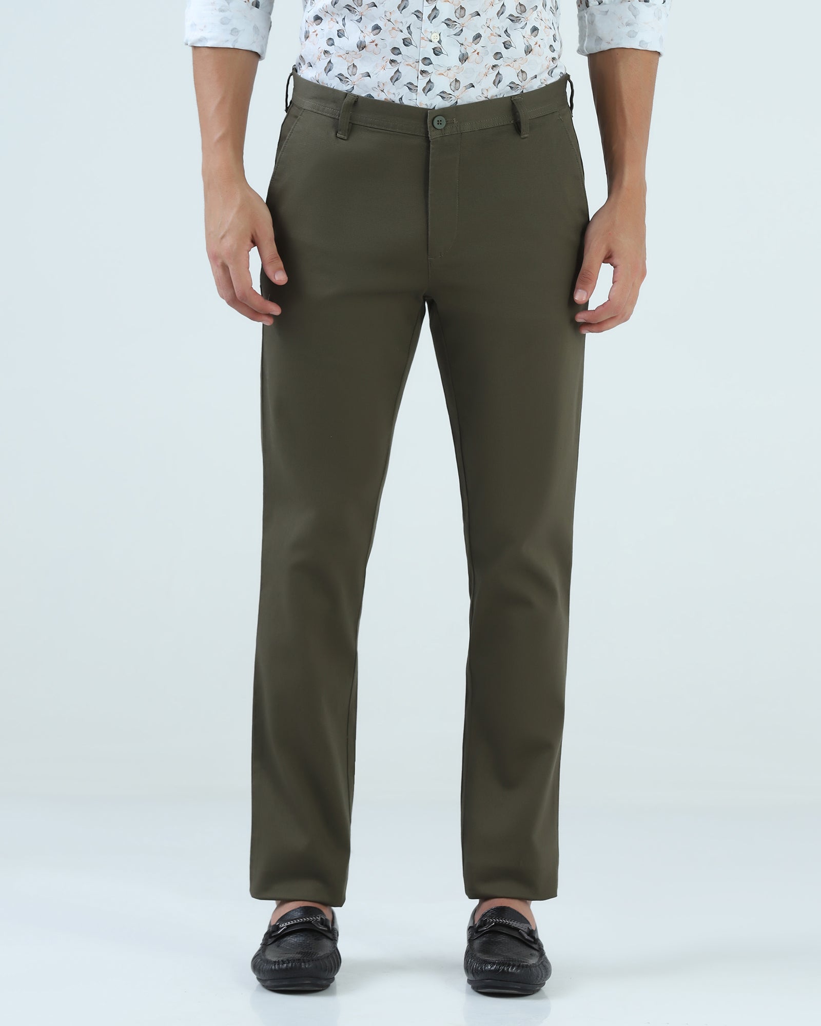 Dark Olive Textured Khakis - Kart