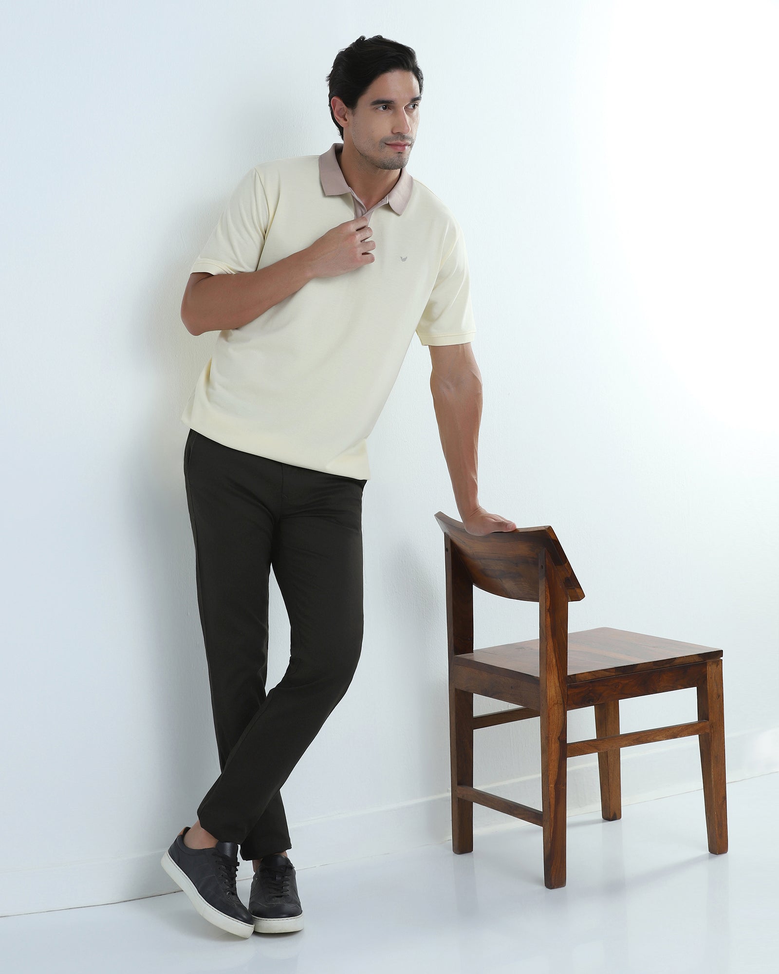 Dark Olive Textured Khakis - Monk