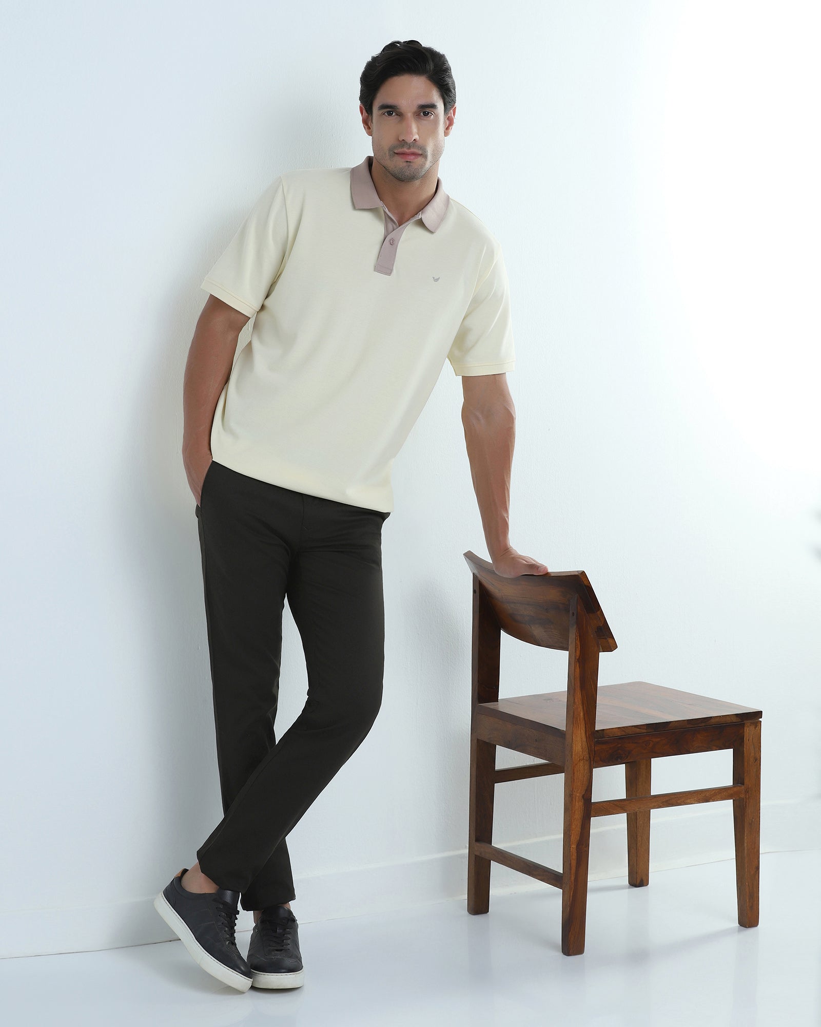 Dark Olive Textured Khakis - Monk