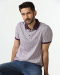 Dark Purple Printed Polo - Zap