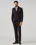 Dark Purple Three Piece Solid Suit - Erron