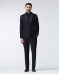 Dark Purple Three Piece Solid Suit - Erron