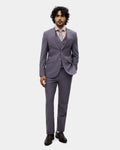 Dark Purple Three Piece Textured Suit - Fidela
