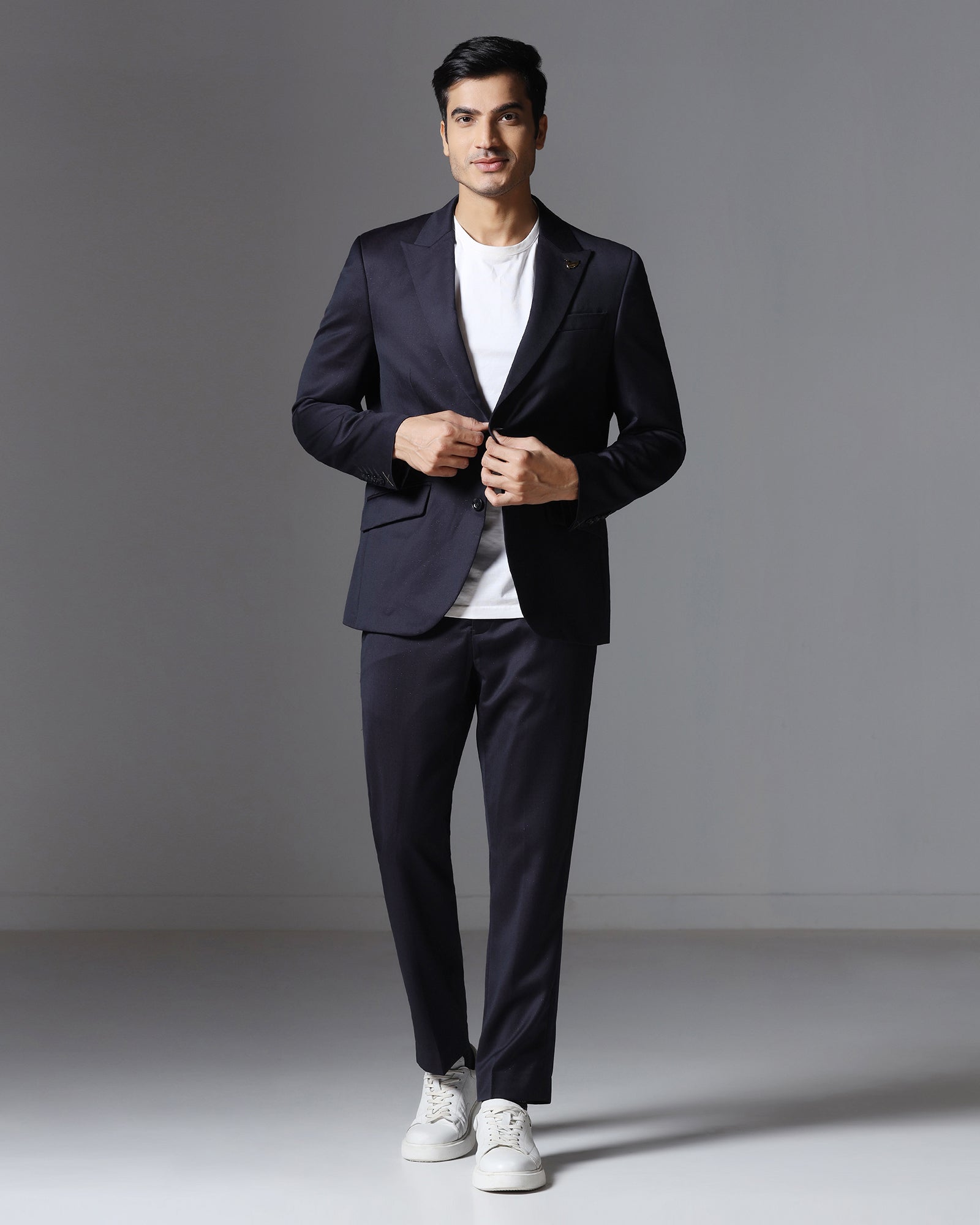 Dark Purple Three Piece Textured Suit - Pixel