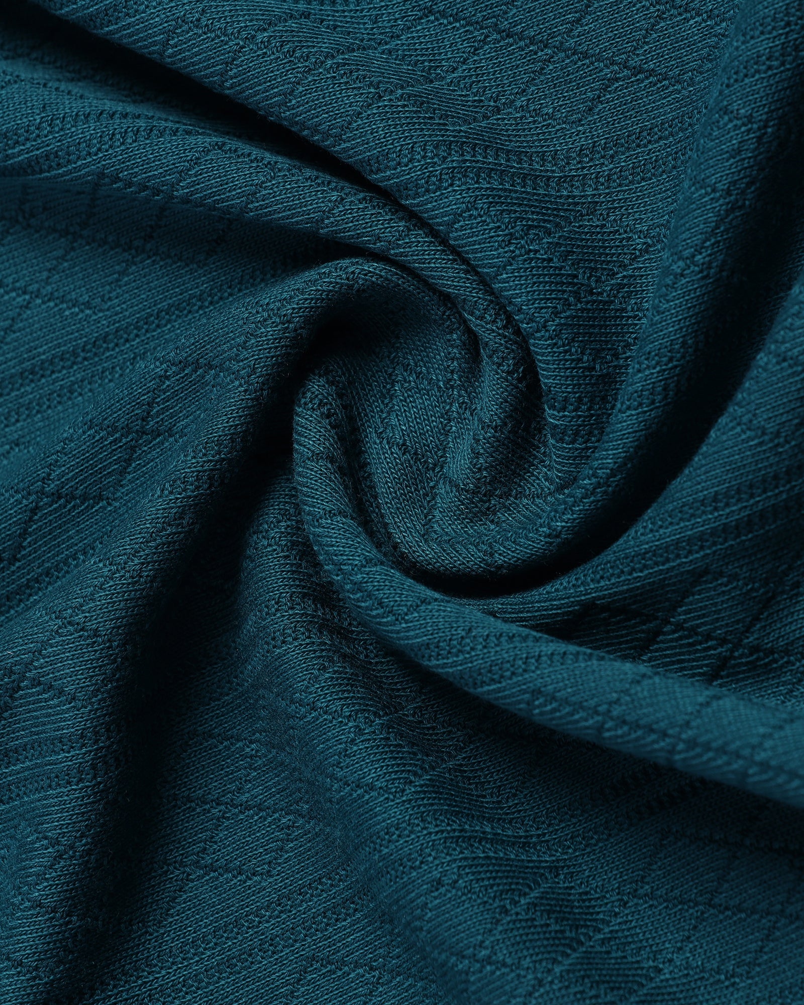 Deep Teal Textured Polo - Yeom
