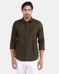Deep Olive Printed Shirt - Gebbew