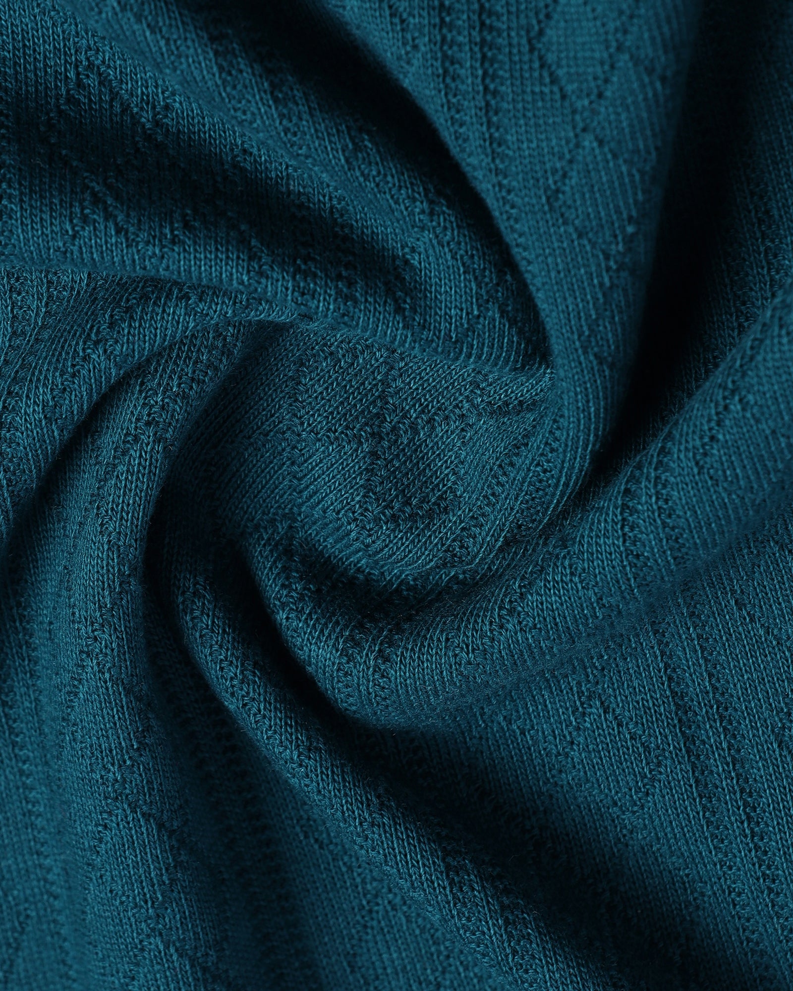 Deep Teal Textured Polo - Yeom