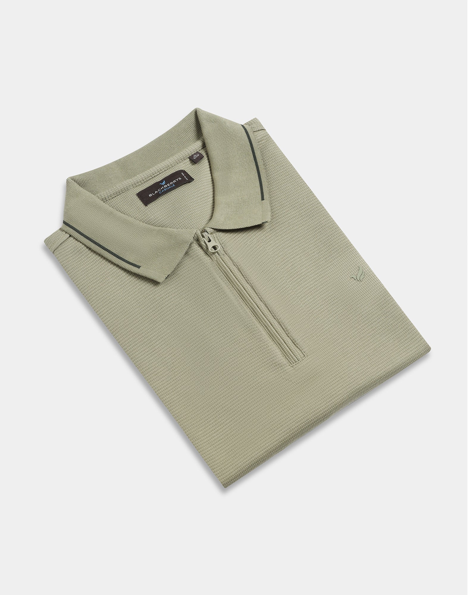 Dull Green Textured Polo - Viggo