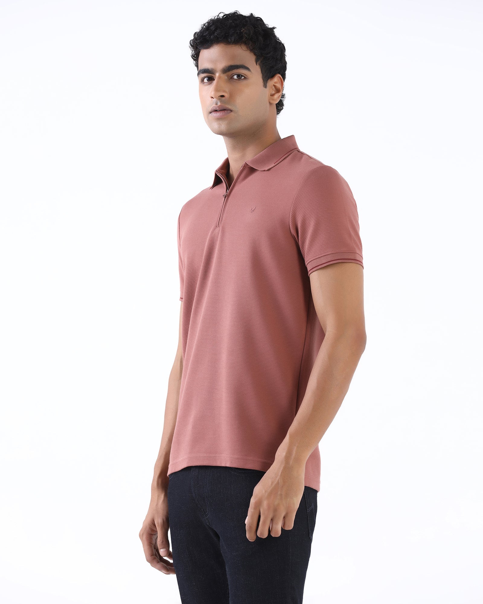 Dusky Rust Textured Polo - Viggo