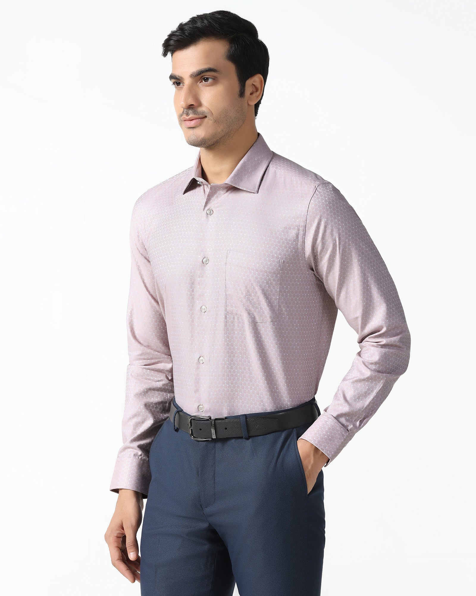 Dusty Pink Jacquard Shirt - Rile