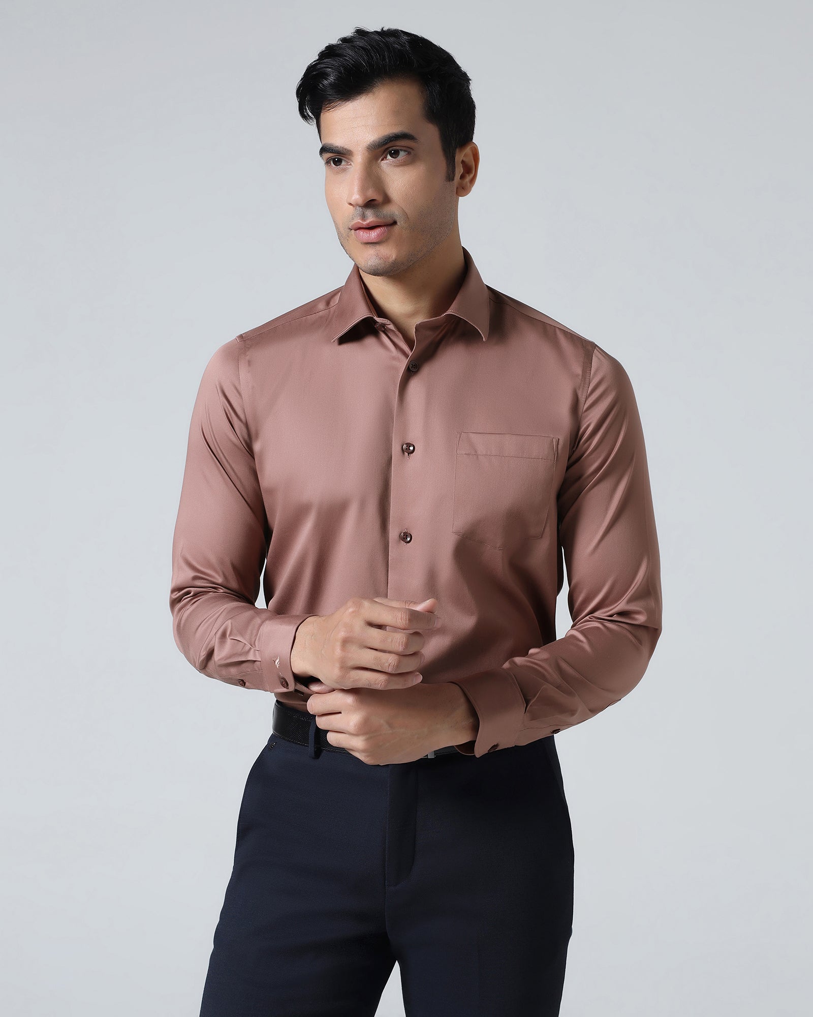 Rust Non Iron Solid Shirt - Sylvia