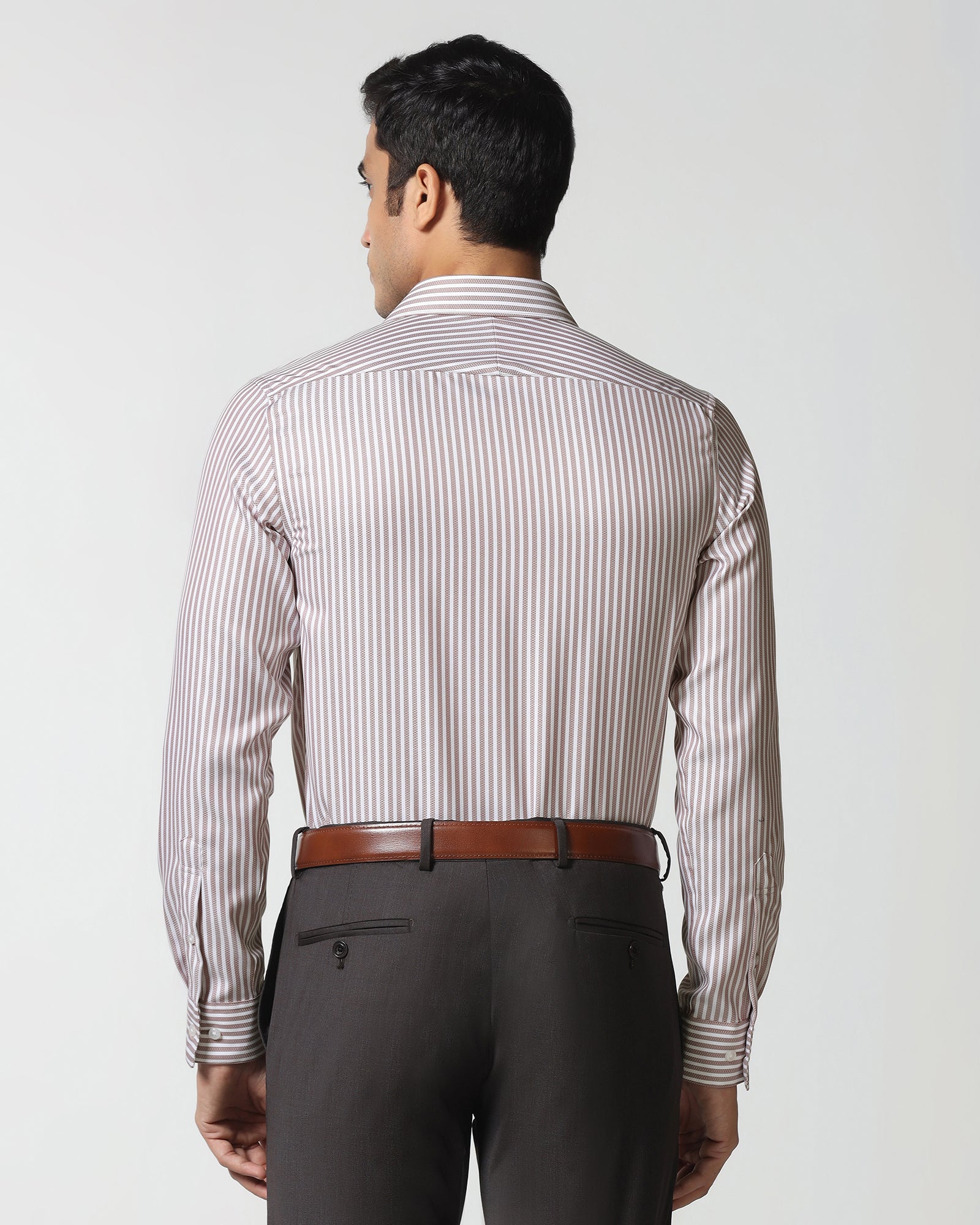 Dusty Pink Non Iron Stripe Shirt - Radius