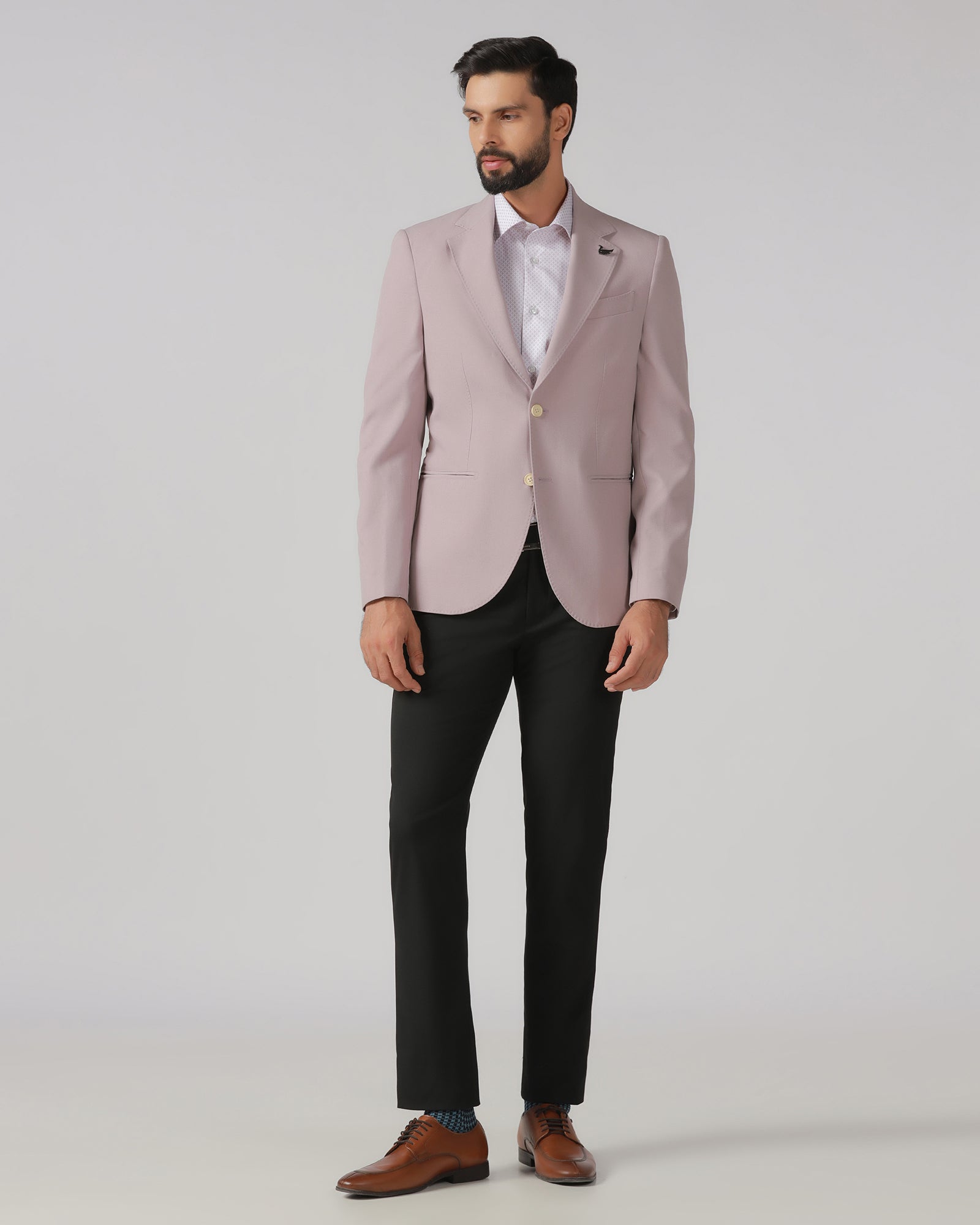 Dusty Pink Solid Blazer - Absinthe