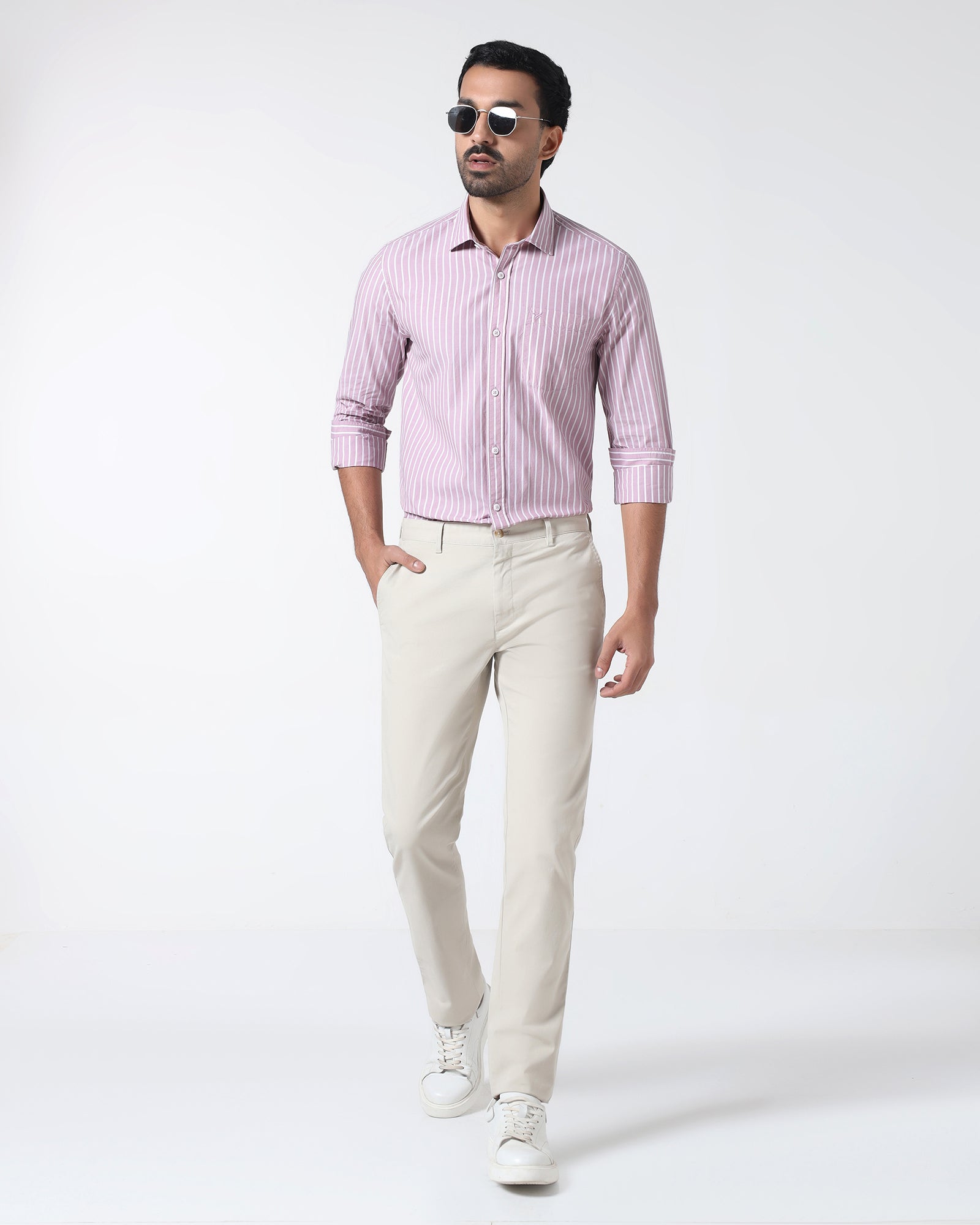 Dusty Pink Stripe Shirt - Hamber